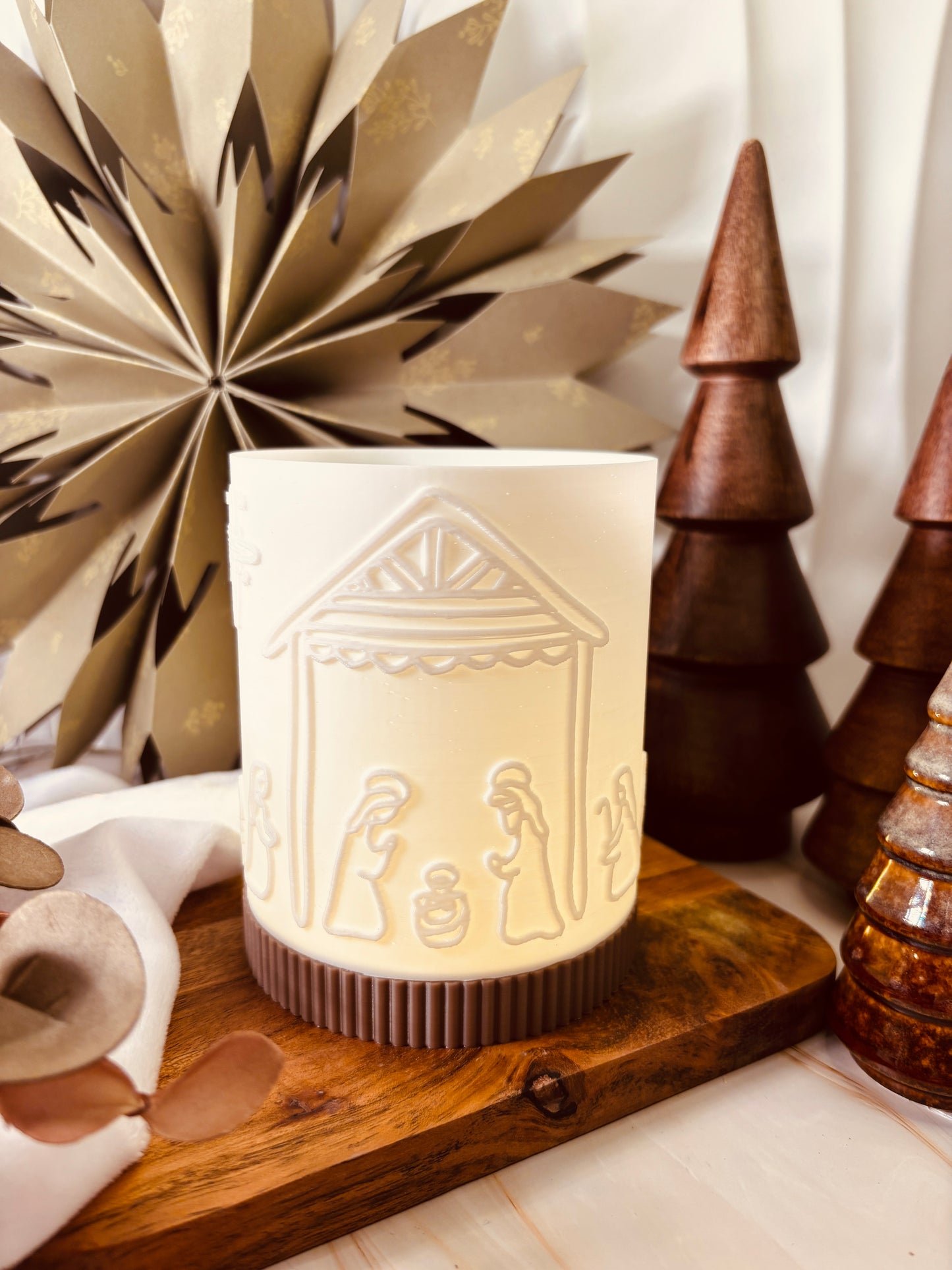 3D-Druckdatei - Windlicht - Weihnachtskrippe rundum