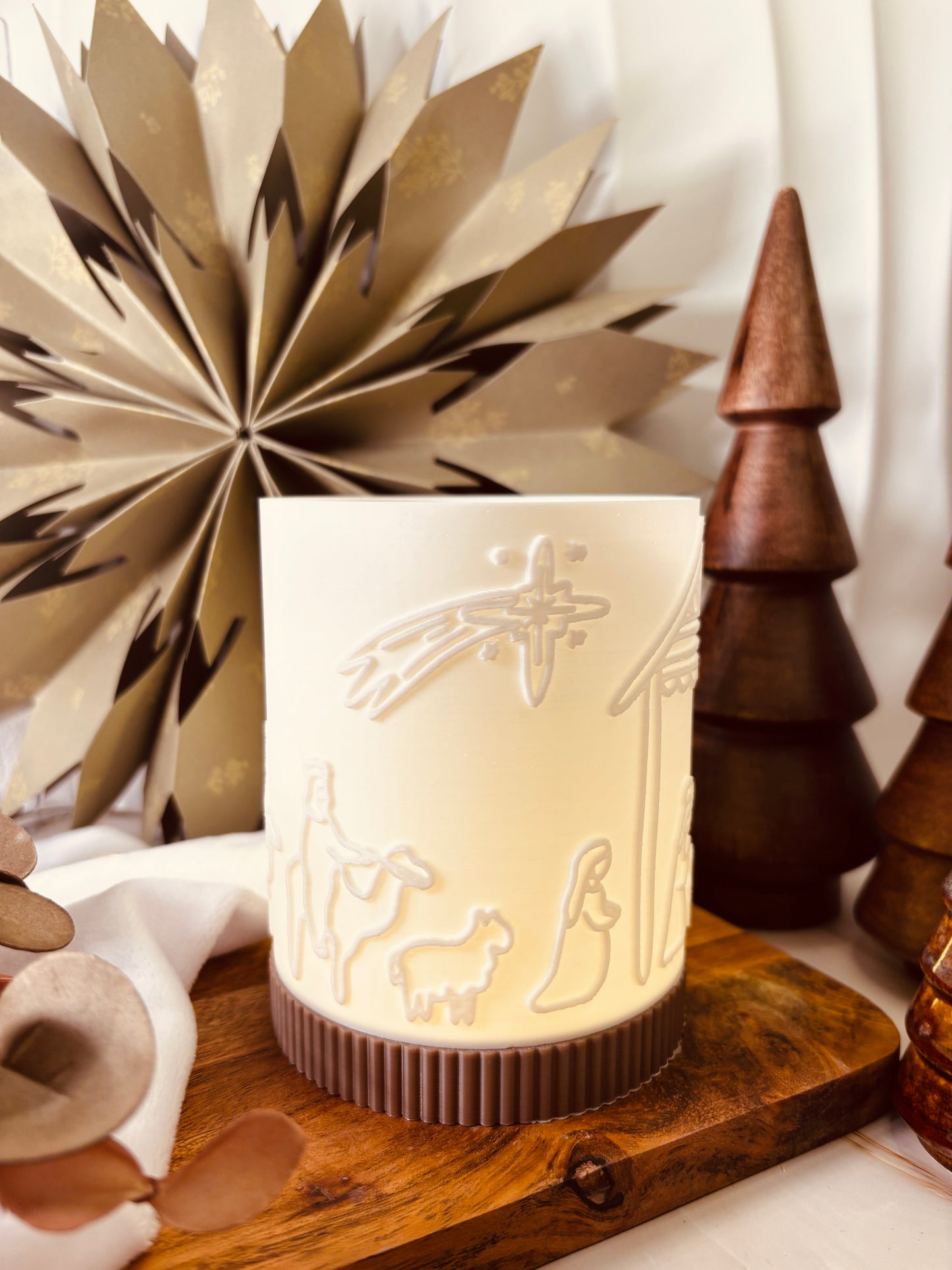 3D-Druckdatei - Windlicht - Weihnachtskrippe rundum