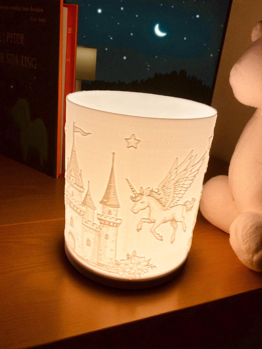 3D-Druckdatei - Nachtlicht - Prinzessin und Einhorn