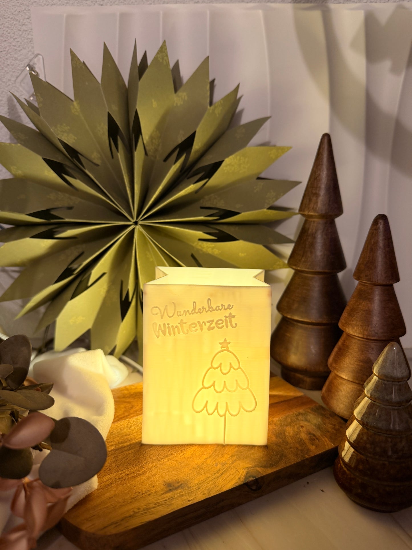 3D-Druckdatei - Windlicht - Papiertüte - Wunderbare Winterzeit