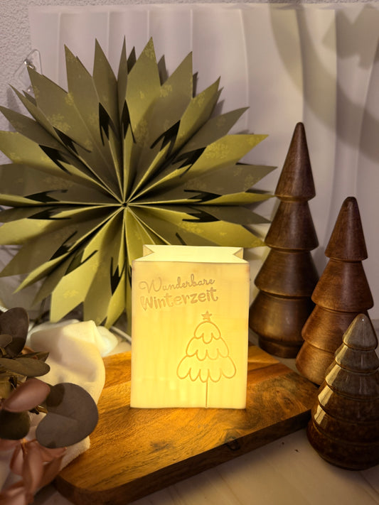 3D-Druckdatei - Windlicht - Papiertüte - Wunderbare Winterzeit