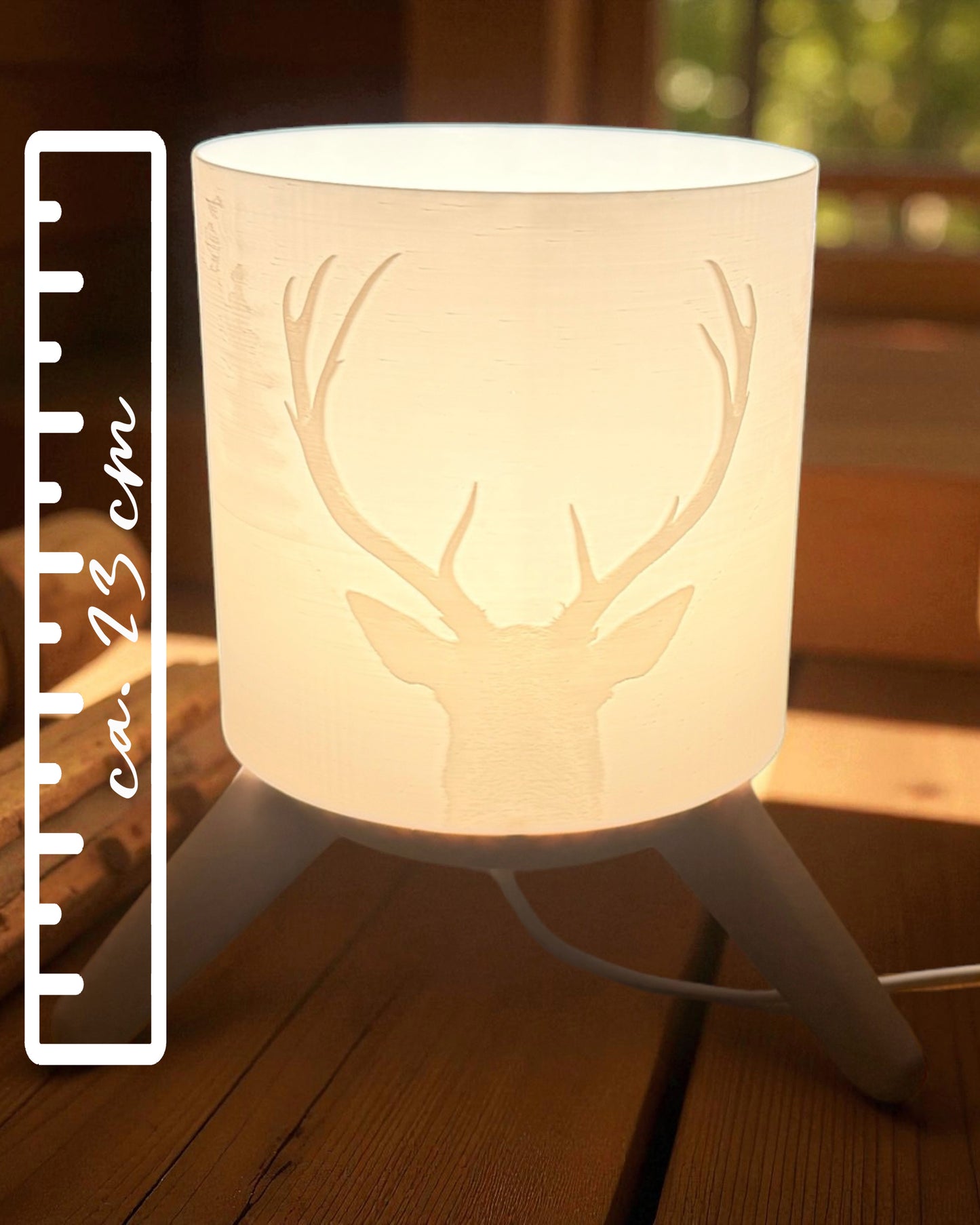 3D-Druckdatei - Deko Lampe Jagd - für LED Lampenfassung - inklusive Sockel - Hirsch