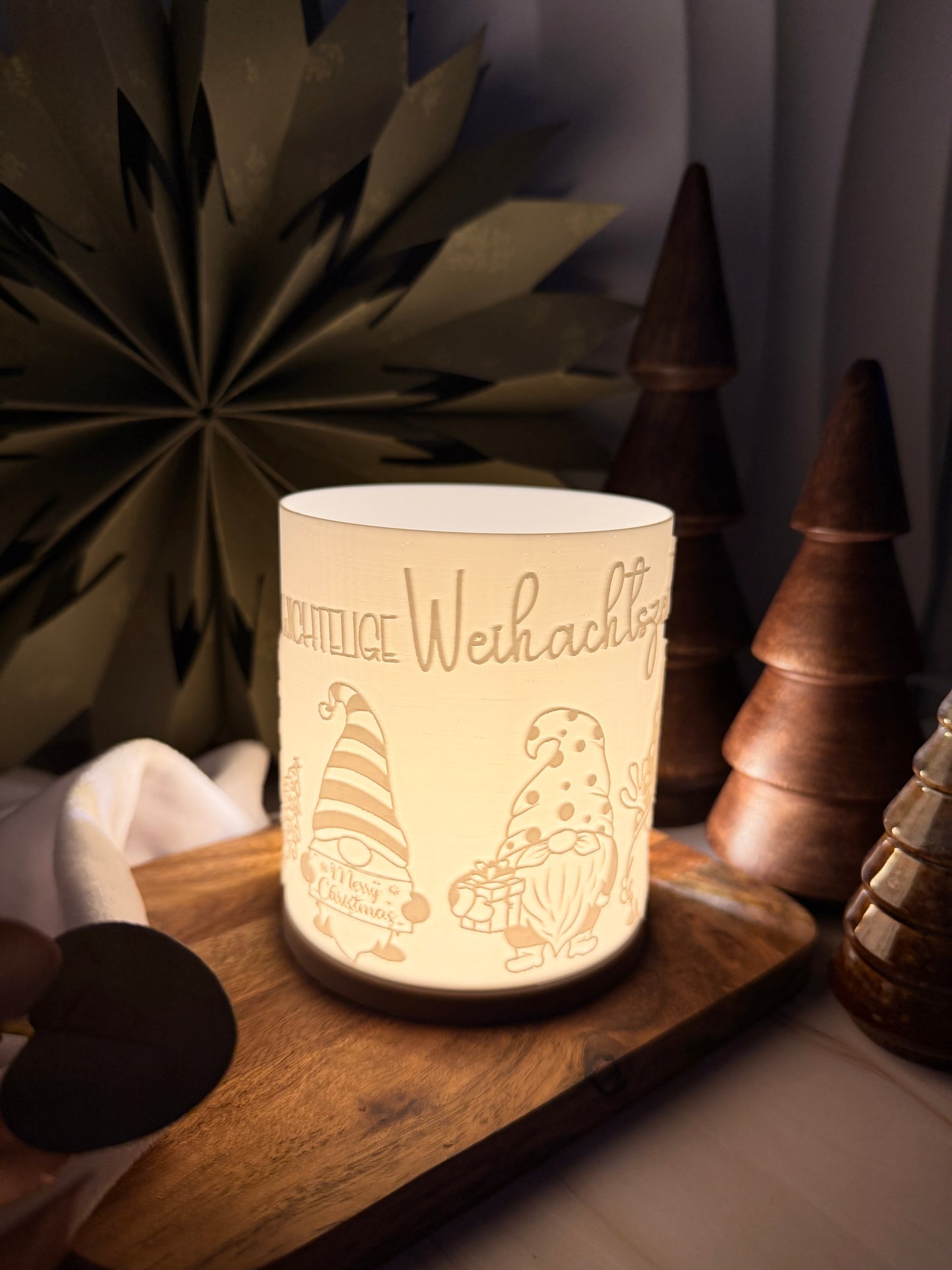 3D-Druckdatei - Windlicht - Wichtelige Weihnachtszeit