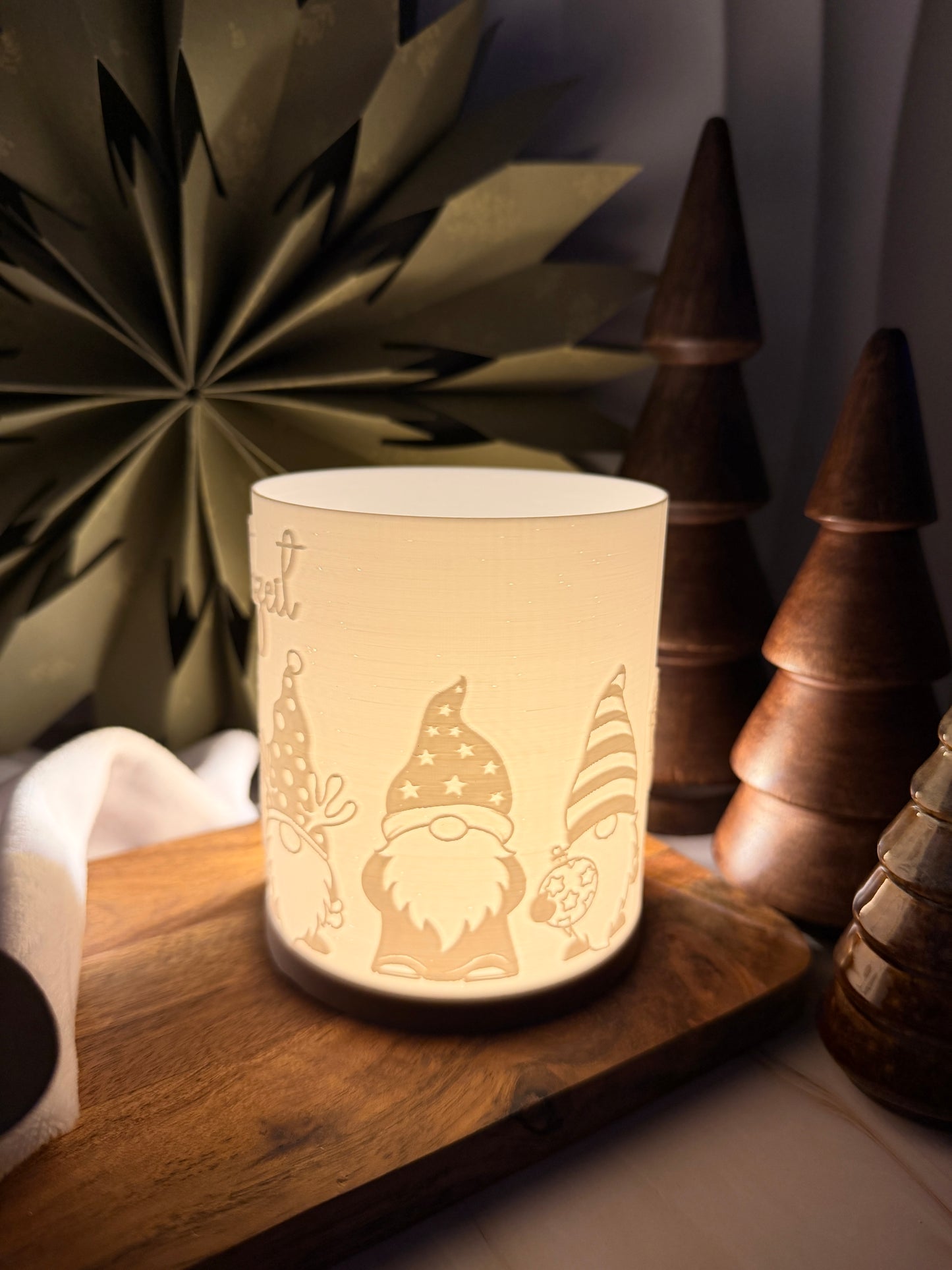 3D-Druckdatei - Windlicht - Wichtelige Weihnachtszeit