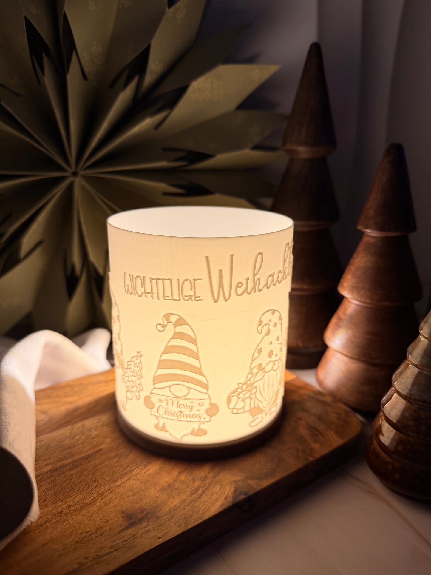 3D-Druckdatei - Windlicht - Wichtelige Weihnachtszeit