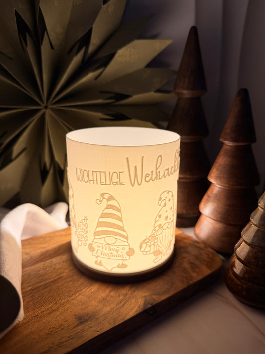 3D-Druckdatei - Windlicht - Wichtelige Weihnachtszeit