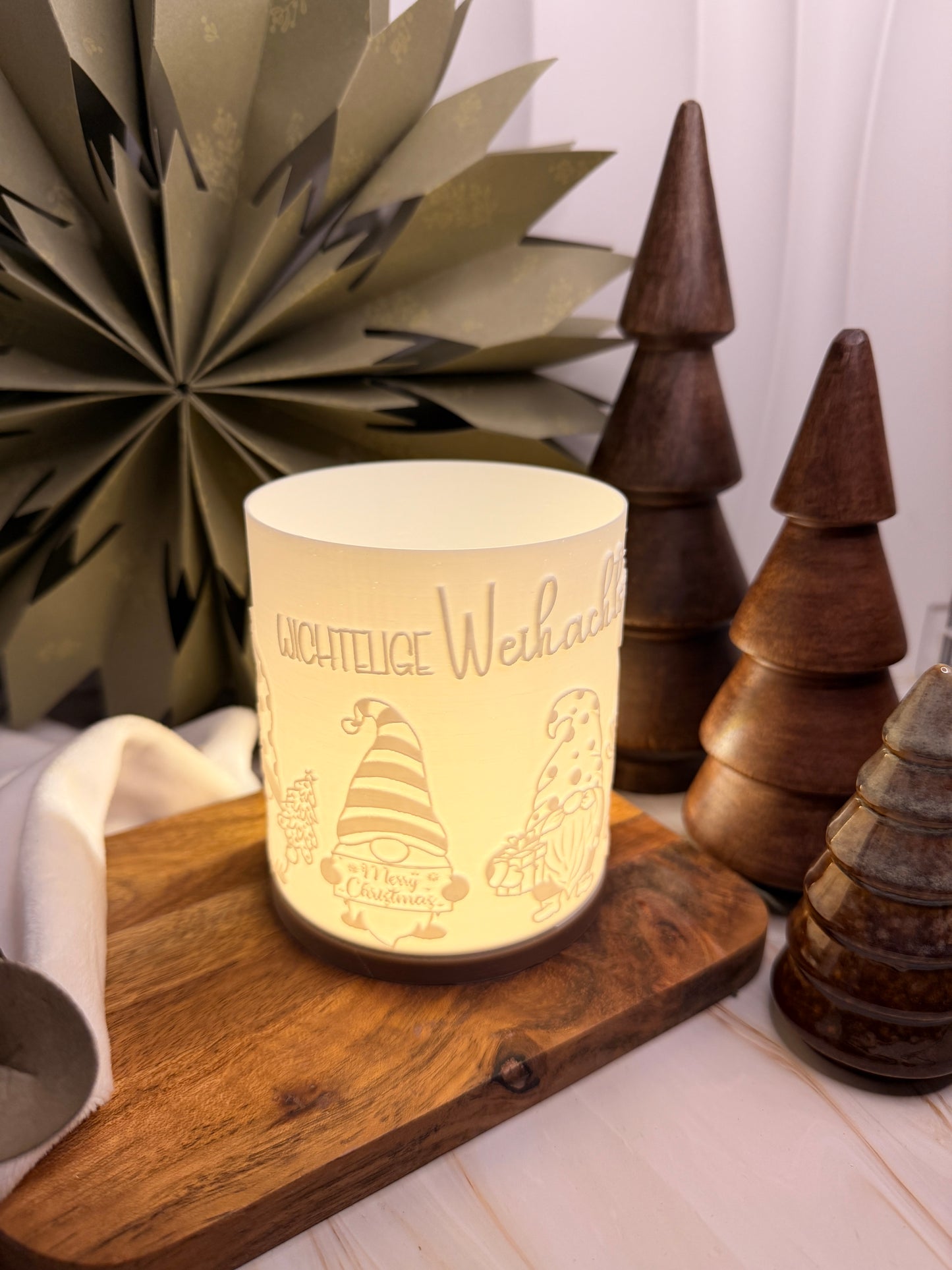 3D-Druckdatei - Windlicht - Wichtelige Weihnachtszeit