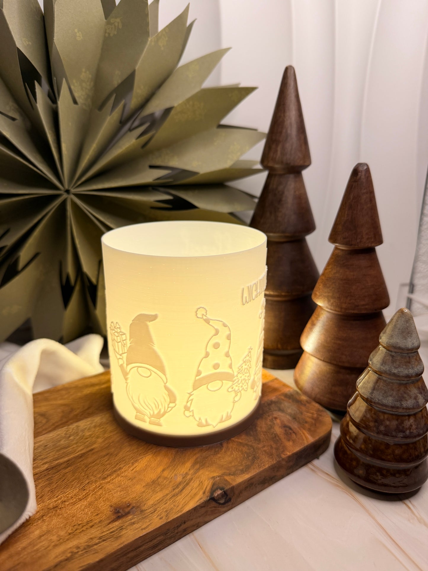 3D-Druckdatei - Windlicht - Wichtelige Weihnachtszeit