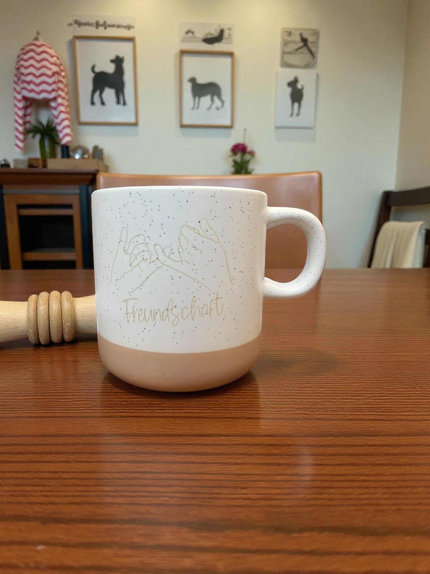 "Freundschaft" Handgetöpferte Tasse