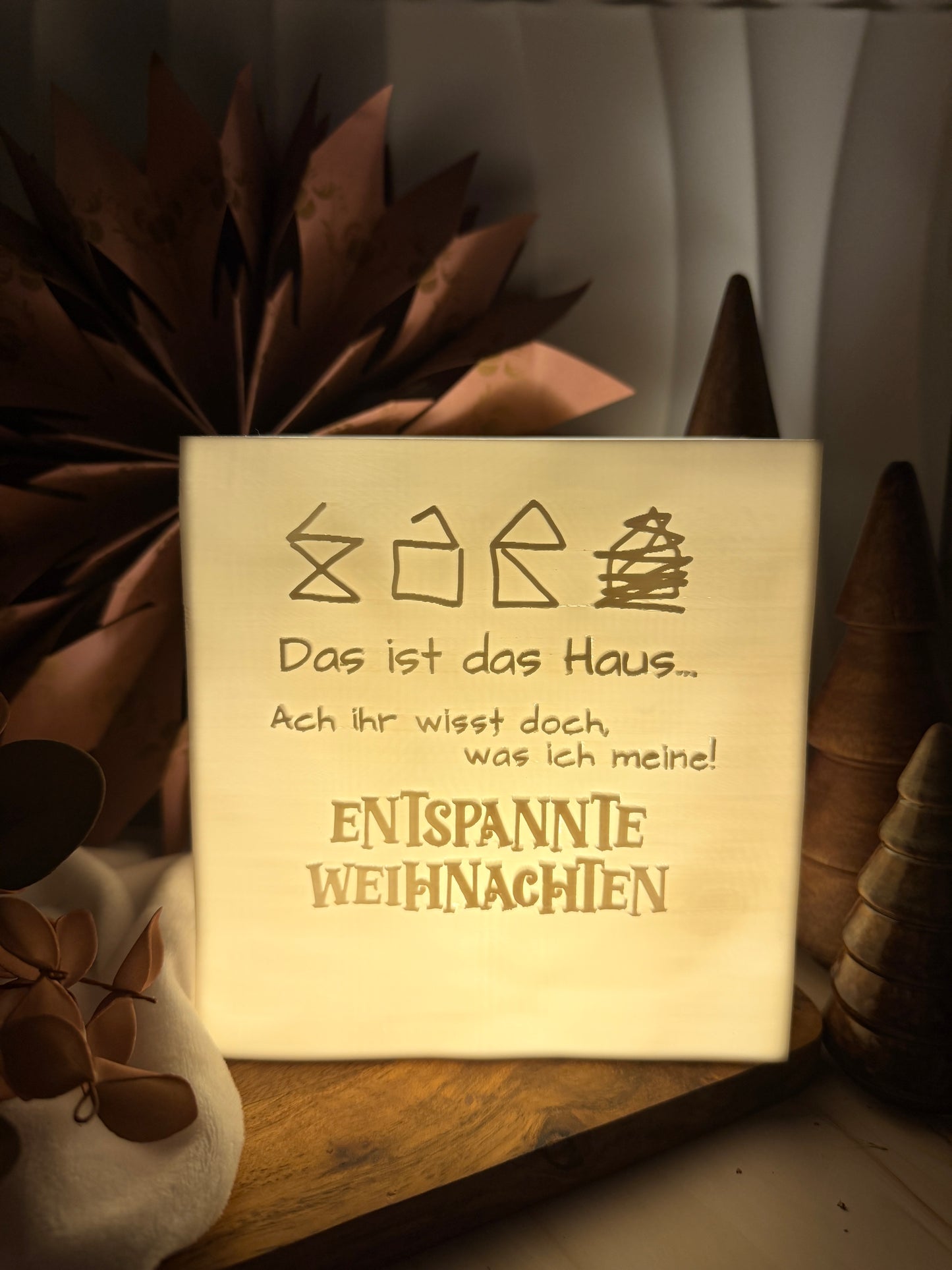 3D-Druckdatei - Windlicht - Papiertüte - Haus vom Nikolaus in XXL