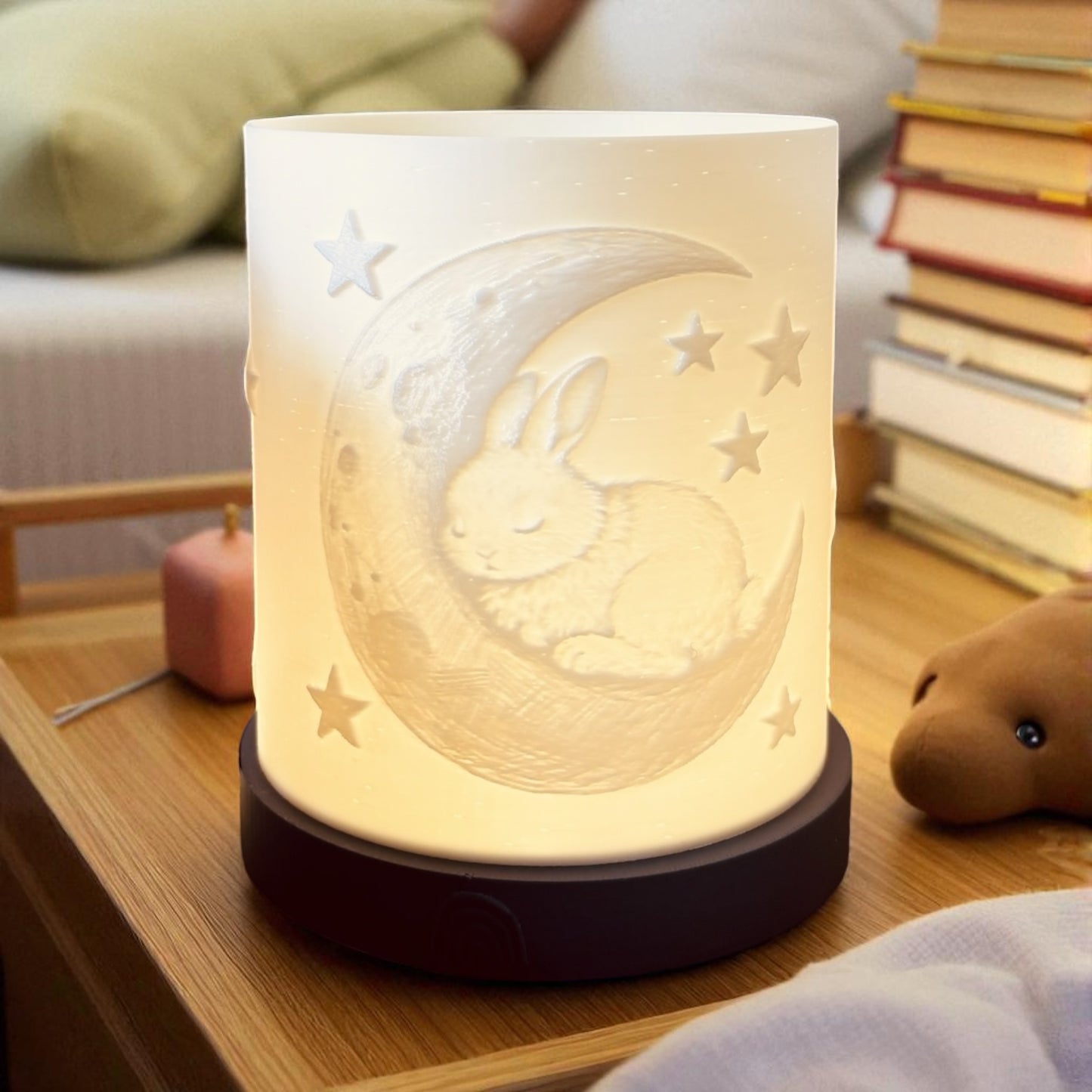 3D-Druckdatei - Nachtlicht - Hase und Mond