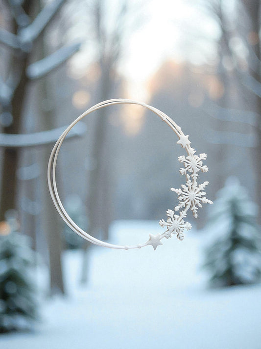 3D-Druckdatei STL + 3MF Türkranz - Schneeflocke - Fensterkranz