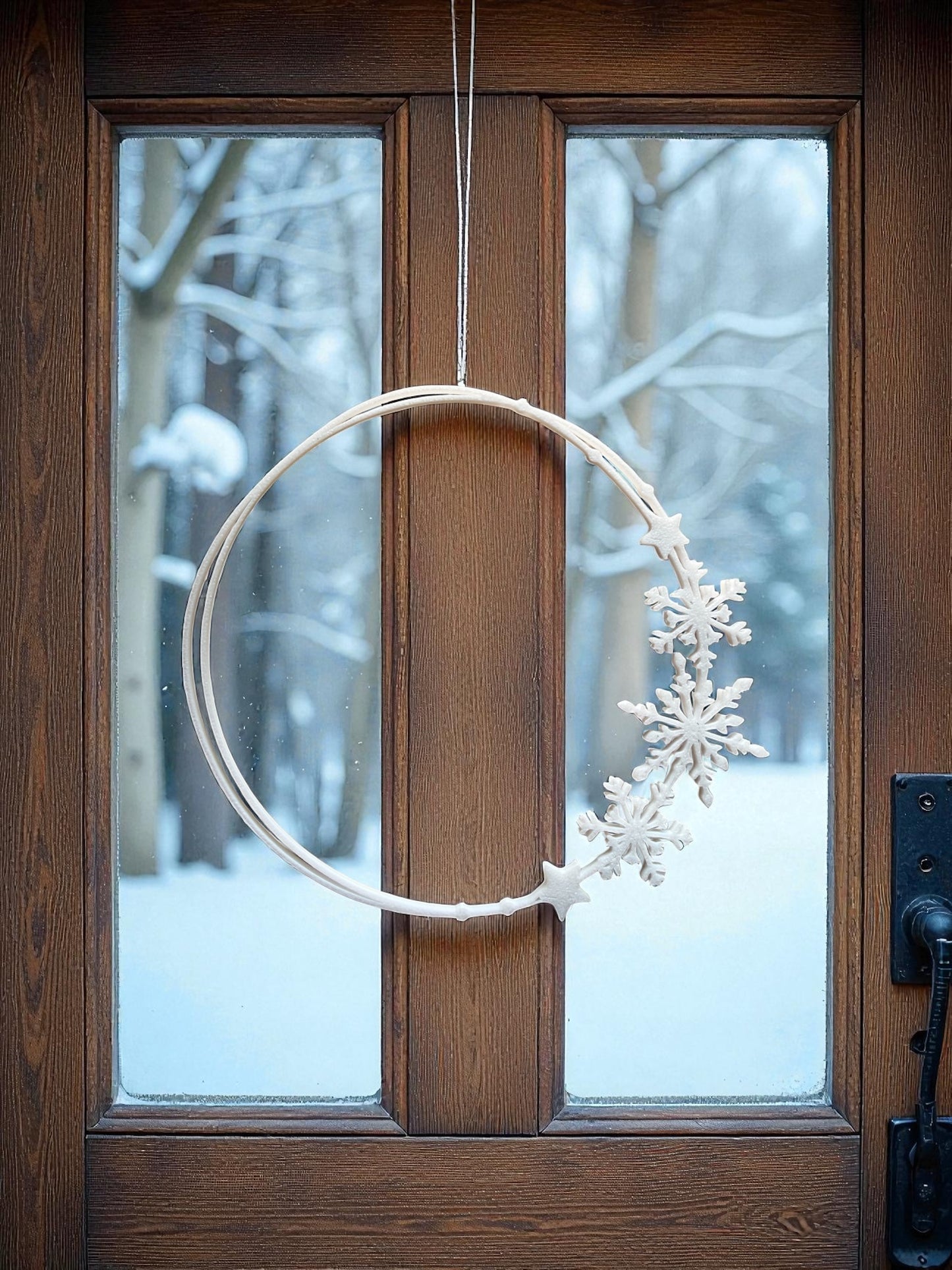 3D-Druckdatei STL + 3MF Türkranz - Schneeflocke - Fensterkranz