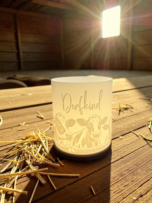 3D-Druckdatei - Windlicht - Dorfkind Kühe