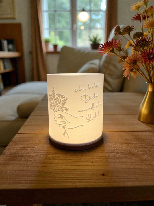 3D-Druckdatei - Windlicht - Unendlich Lieb