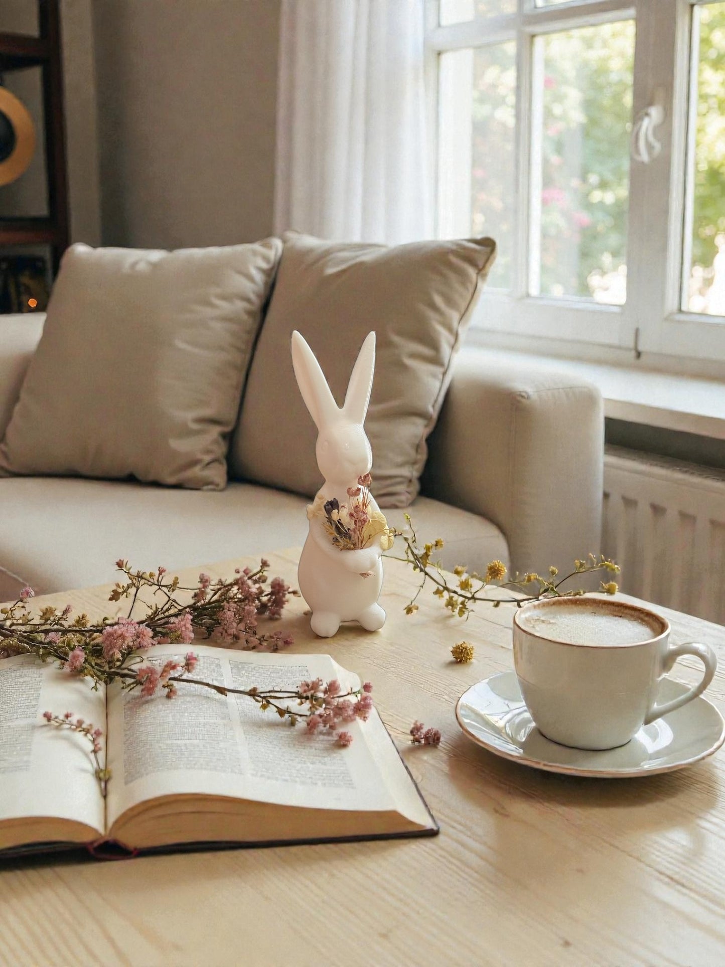 3D-Druckdatei - FIGUR - Hase Blumenstrauß