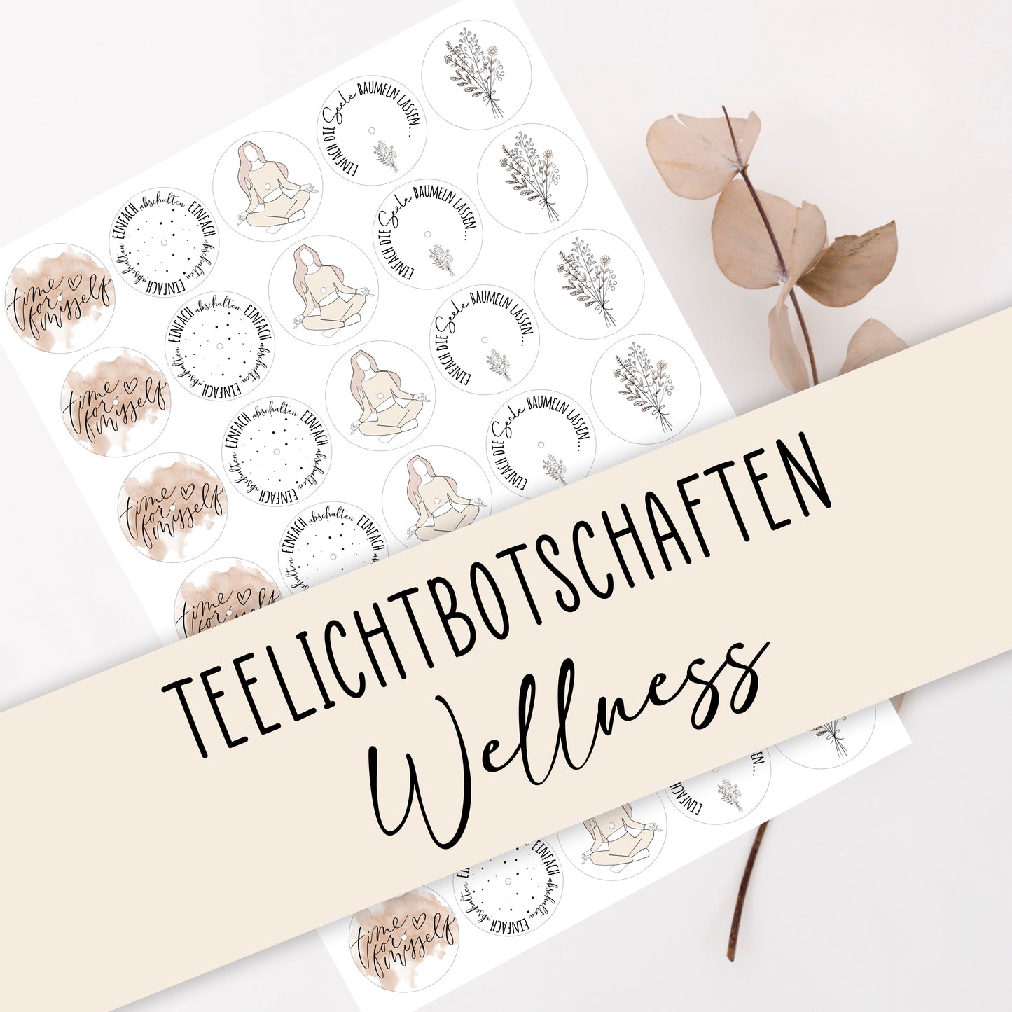 PDF Vorlage Teelichtbotschaften "Wellness"