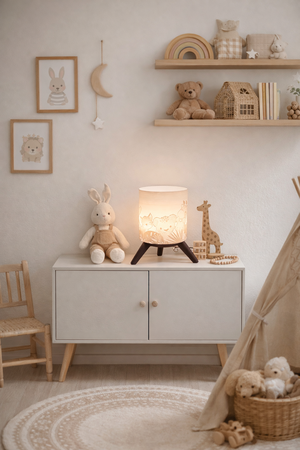 3D-Druckdatei - Nachtlicht - für LED Lampenfassung mit Sockel - Safari Kinder