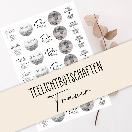 PDF Vorlage Teelichtbotschaften "Trauer"