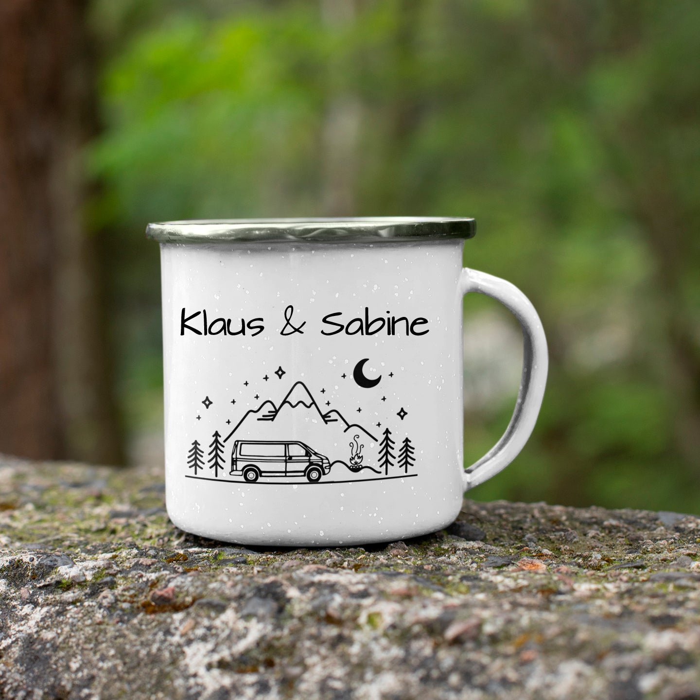"Van" personalisiert  Emailletasse