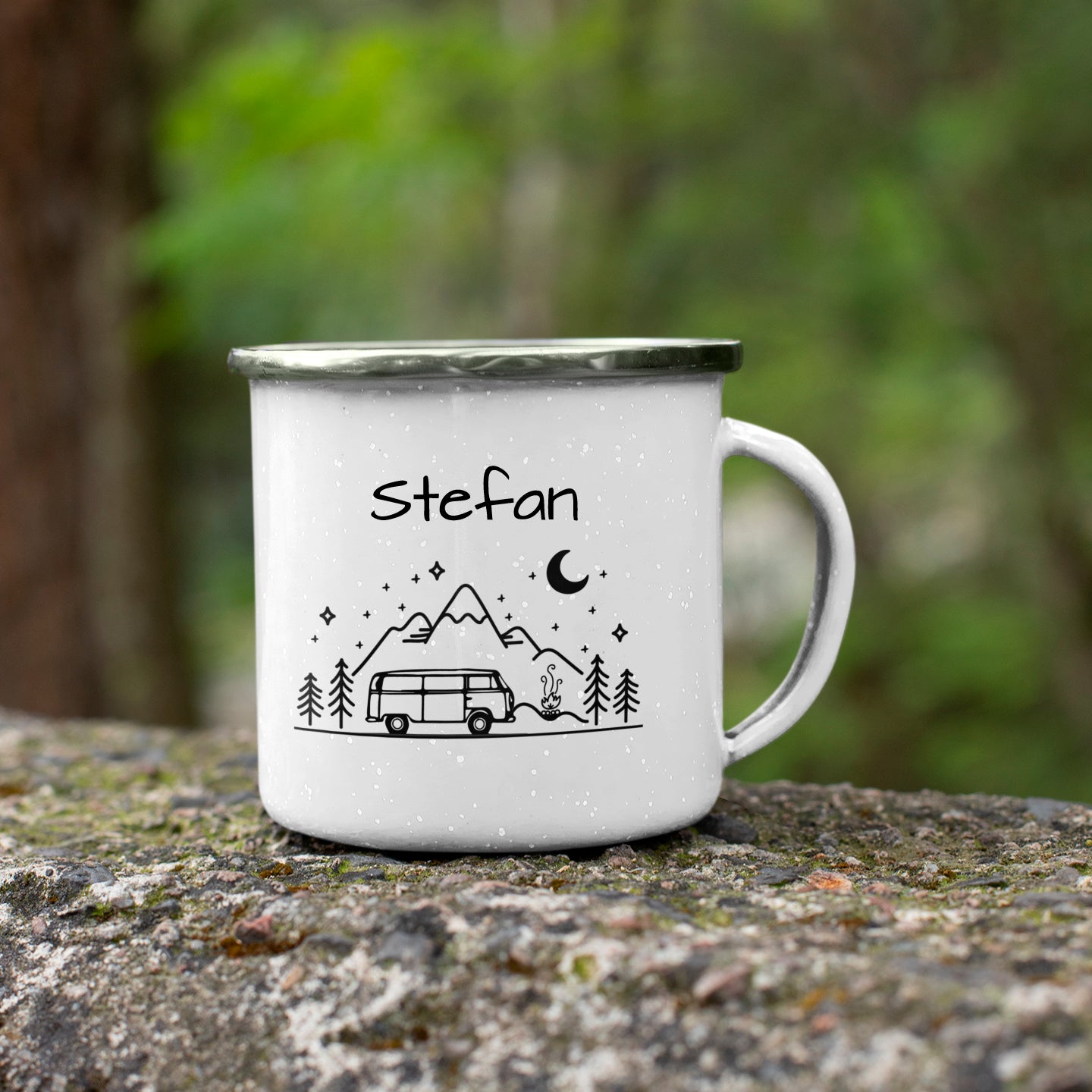 "Van" personalisiert  Emailletasse