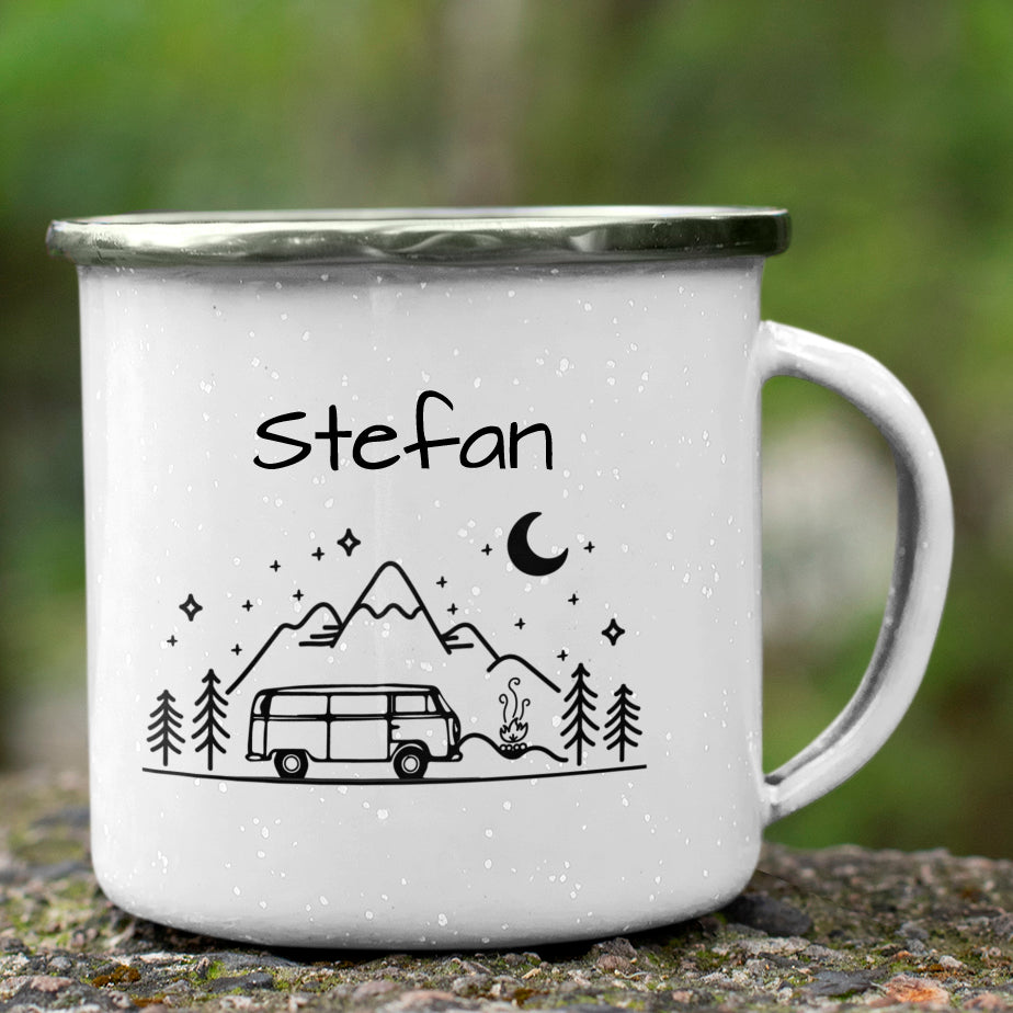 "Van" personalisiert  Emailletasse