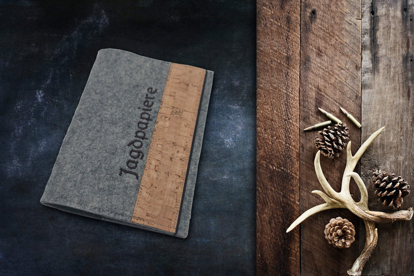 Jagdscheinhülle aus Filz/Kork