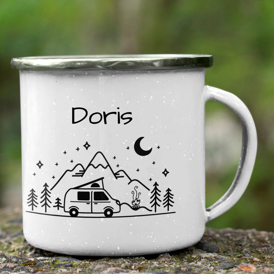 "Van" personalisiert  Emailletasse