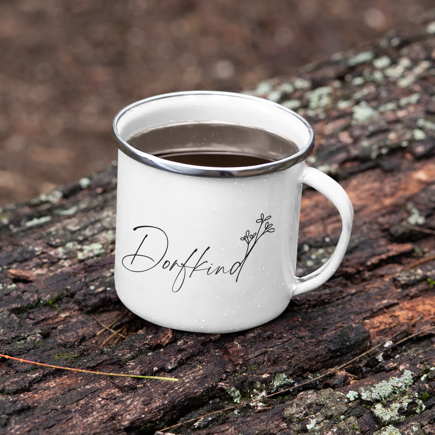 "Dorfkind" personalisiert  Emailletasse