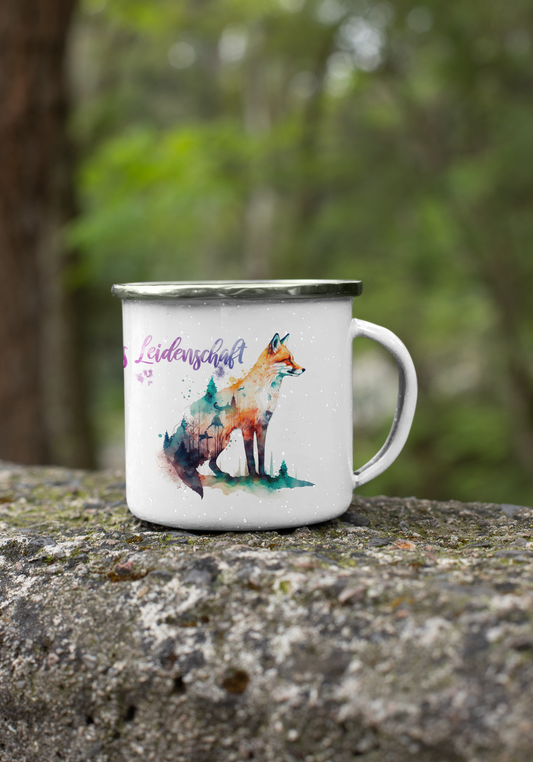 "Jäger aus Leidenschaft" Tasse aus Emaille