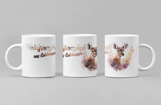 "Weidfrausheil aus Leidenschaft" Tasse aus Keramik