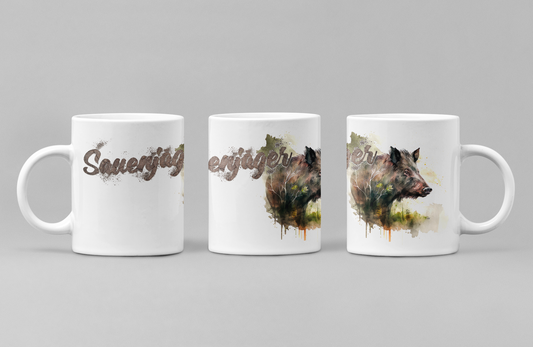 "Sauenjäger" Tasse aus Keramik